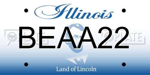 BEAA22 Illinois License Plate