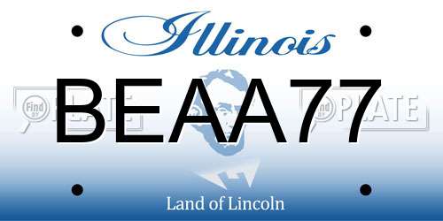 BEAA77 Illinois License Plate