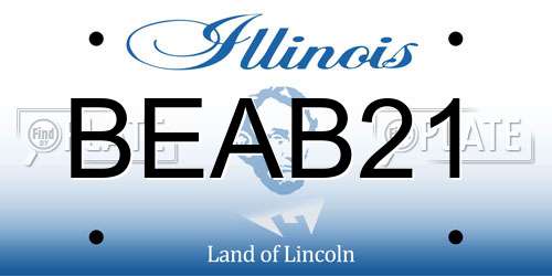 BEAB21 Illinois License Plate