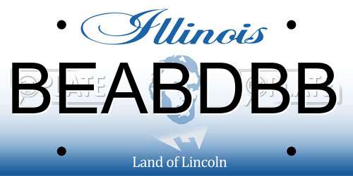 BEABDBB Illinois License Plate