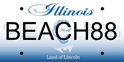 BEACH88 Illinois License Plate