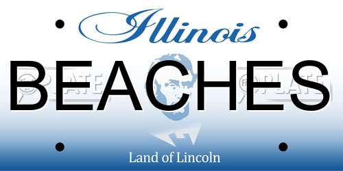 BEACHES Illinois License Plate