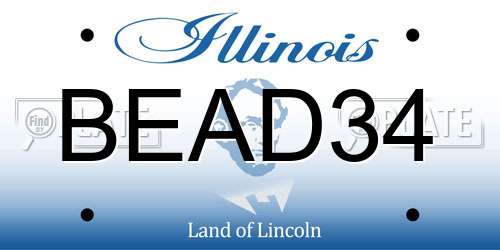 BEAD34 Illinois License Plate