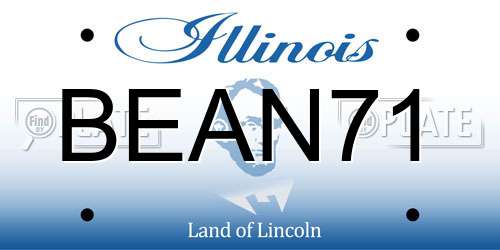 BEAN71 Illinois License Plate