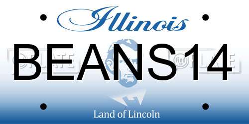 BEANS14 Illinois License Plate