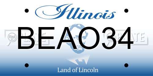 BEAO34 Illinois License Plate