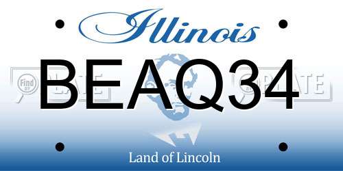 BEAQ34 Illinois License Plate