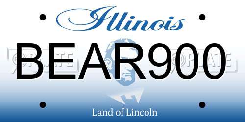 BEAR900 Illinois License Plate