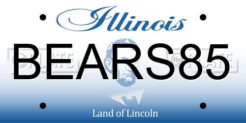 BEARS85 Illinois License Plate