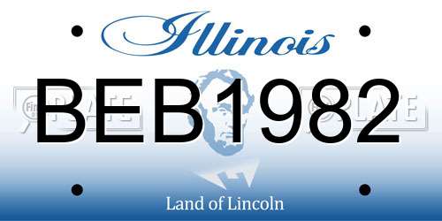 BEB1982 Illinois License Plate