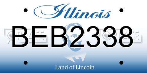 BEB2338 Illinois License Plate