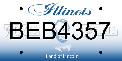 BEB4357 Illinois License Plate