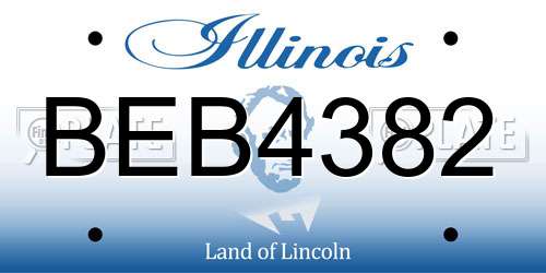 BEB4382 Illinois License Plate