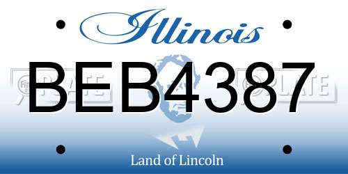 BEB4387 Illinois License Plate
