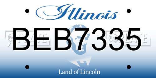 BEB7335 Illinois License Plate