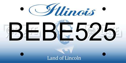 BEBE525 Illinois License Plate