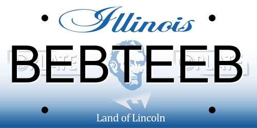 BEBTEEB Illinois License Plate