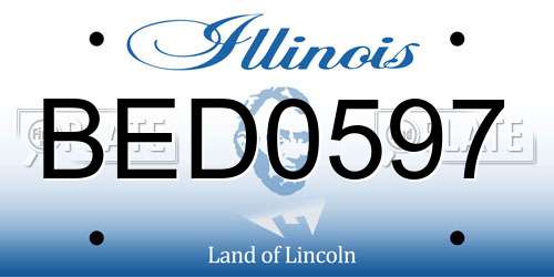 BED0597 Illinois License Plate