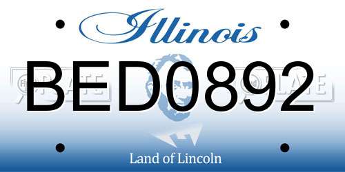 BED0892 Illinois License Plate