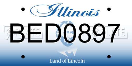 BED0897 Illinois License Plate