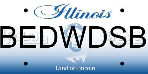 BEDWDSB Illinois License Plate