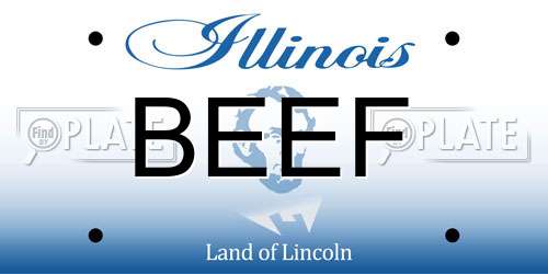 BEEF Illinois License Plate