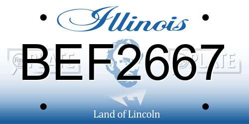 BEF2667 Illinois License Plate