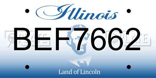 BEF7662 Illinois License Plate