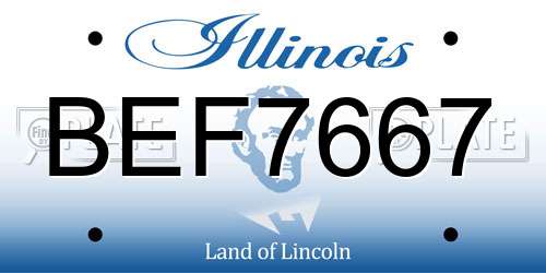 BEF7667 Illinois License Plate