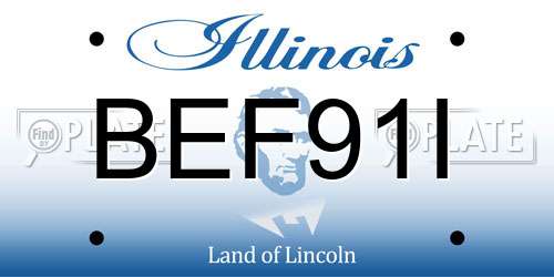 BEF91I Illinois License Plate