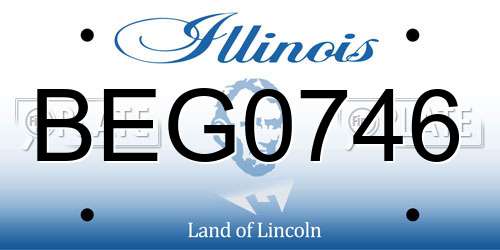 BEG0746 Illinois License Plate