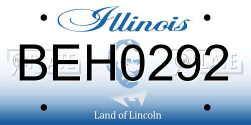 BEH0292 Illinois License Plate