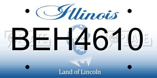 BEH4610 Illinois License Plate