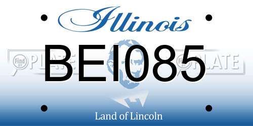 BEI085 Illinois License Plate