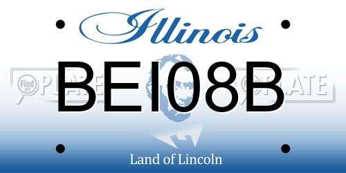 BEI08B Illinois License Plate