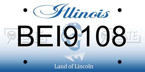 BEI9108 Illinois License Plate