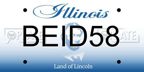 BEID58 Illinois License Plate
