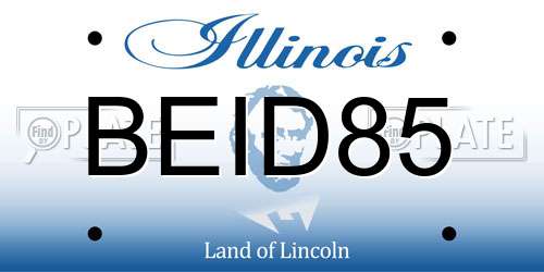 BEID85 Illinois License Plate