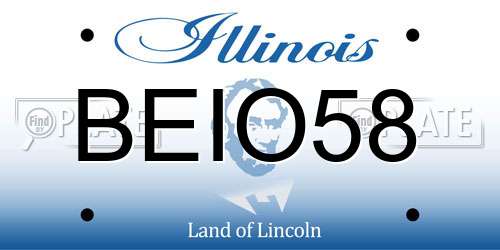 BEIO58 Illinois License Plate