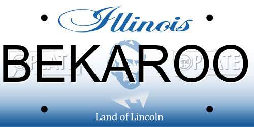 BEKAROO Illinois License Plate
