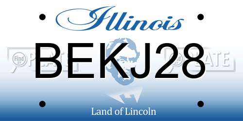 BEKJ28 Illinois License Plate