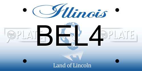 BEL4 Illinois License Plate