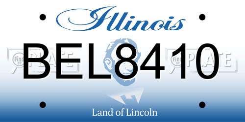 BEL8410 Illinois License Plate
