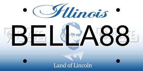BELLA88 Illinois License Plate