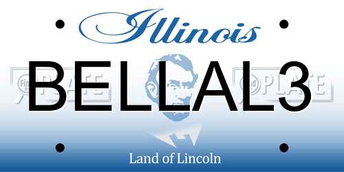 BELLAL3 Illinois License Plate