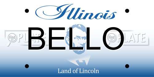 BELLO Illinois License Plate