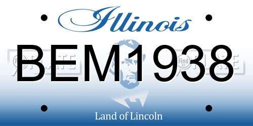 BEM1938 Illinois License Plate