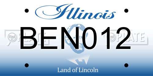 BEN012 Illinois License Plate