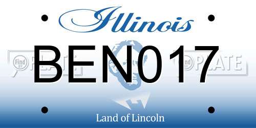 BEN017 Illinois License Plate