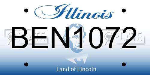 BEN1072 Illinois License Plate